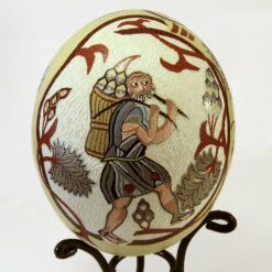 "Men of the Vineyard Ostrich Egg" hand painted ostrich egg