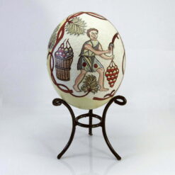 Alternative view of "Men of the Vineyard Ostrich Egg" hand painted ostrich egg