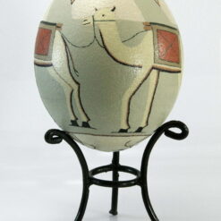Alternative view of "Camel Caravan" hand painted ostrich egg