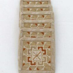 Alternative view of Square coasters embroidered with traditional patterns. Set of 4 Coasters