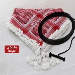 Red and White Keffiyeh and Eigal - with Royal (Mulouki) Style handmade tassels