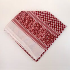 Red and White Plain Kufiyyeh (Shmagh) Hatta