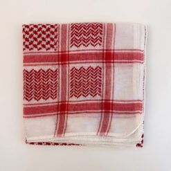 Red and White Plain Kufiyyeh (Shmagh) Hatta