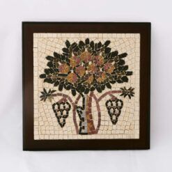 Madaba "Tree of Life" Framed Mosaic 20x20cm (8"x8")